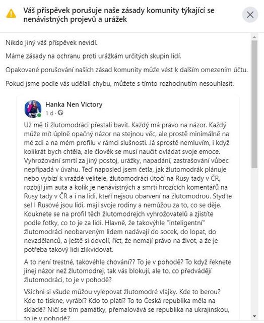 78) Blokace příspěvku