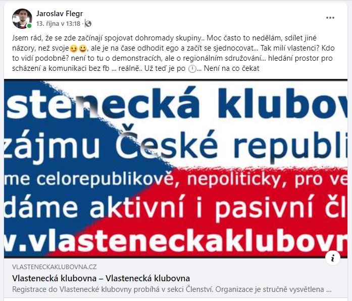 18) Poděkování Jaroslavu Flegrovi