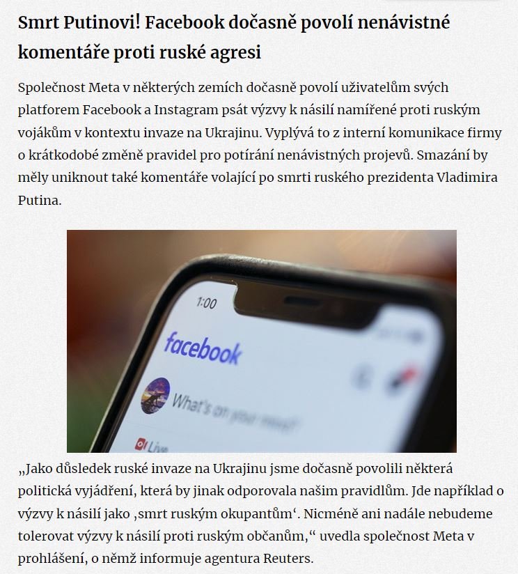 132) FB dočasně povoluje