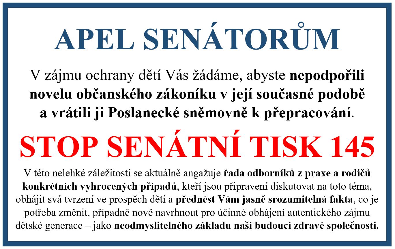 Apel senátorům ohledně rozvodové novely