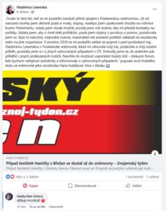 Ing. Vladimíra Lesenská sdílela náš příběh